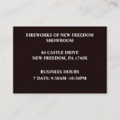 Green Sparkler Juli 4. Store Sales Fireworks Visitenkarte (Rückseite)