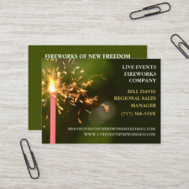 Green Sparkler Juli 4. Store Sales Fireworks Visitenkarte