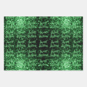 Green sparkles Sweet 16 elegant script pattern Geschenkpapier Set (Vorderseite 2)