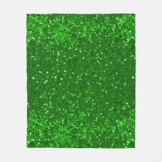 Green sparkling faux glitter pattern  fleecedecke (Vorderseite)