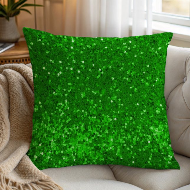 Green sparkling glitter pattern kissen (Von Creator hochgeladen)