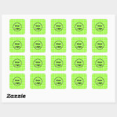 Green sphere circles white quadratischer aufkleber (Blatt)