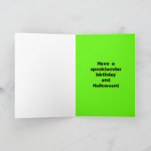 Green Spider Halloween GeburtstagsSohn Karte (Innenseite)