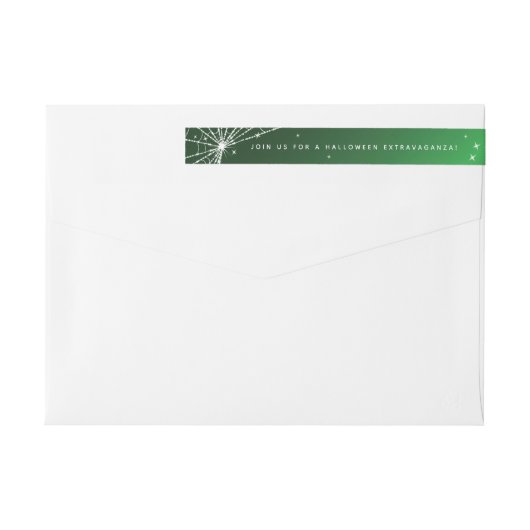Green Spider Web Wraparound Address Label (Rückseite)