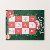 Green spielful Festiv Christmas Bingo Jigsaw Puzzl Puzzle (Horizontal)