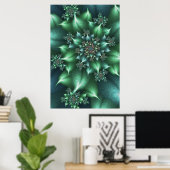 Green Spiky Floral Poster (Heimbüro)