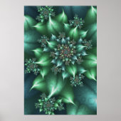 Green Spiky Floral Poster (Vorne)