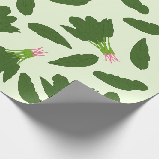 Green Spinach Blätter Muster Geschenkpapier (Ecke)