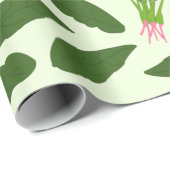 Green Spinach Blätter Muster Geschenkpapier (Rolleneckpunkt)