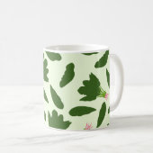 Green Spinach Blätter Muster Kaffeetasse (VorderseiteRechts)