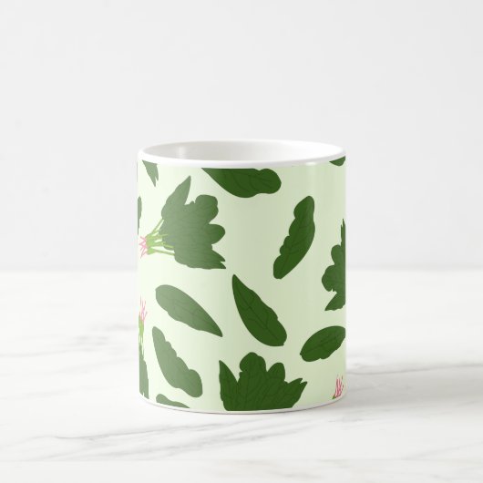 Green Spinach Blätter Muster Kaffeetasse (Mittel)