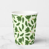 Green Spinach Blätter Muster Pappbecher (Rechts)