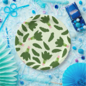 Green Spinach Blätter Muster Pappteller (Party)