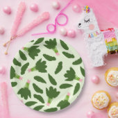 Green Spinach Blätter Muster Pappteller (Party)