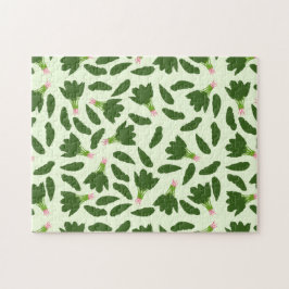 Green Spinach Blätter Muster Puzzle