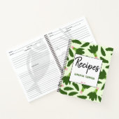 Green Spinach Blätter Muster Rezepte Kochbuch Notizblock (Innenseite)