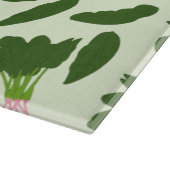 Green Spinach Blätter Muster Schneidebrett (Ecke)