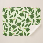 Green Spinach Blätter Muster Sherpadecke (Vorderseite (Horizontal))