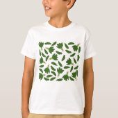 Green Spinach Blätter Muster T-Shirt (Vorderseite)