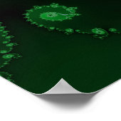 Green Spiral Fraktal Abstrakt mit individuellem An Poster (Ecke)