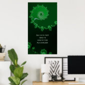 Green Spiral Fraktal Abstrakt mit individuellem An Poster (Heimbüro)
