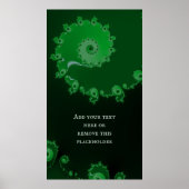 Green Spiral Fraktal Abstrakt mit individuellem An Poster (Vorne)