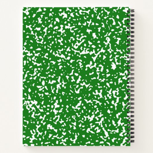Green Spiral Graph Paper Komposition Notebook Notizblock (Rückseite)