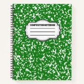 Green Spiral Graph Paper Komposition Notebook  Notizblock (Vorderseite)