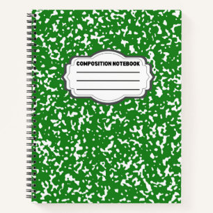 Green Spiral Graph Paper Komposition Notebook  Notizblock