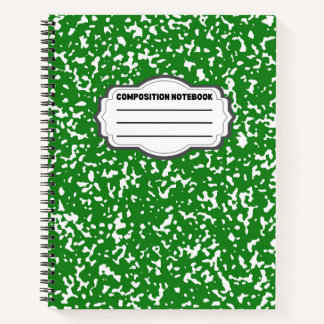Green Spiral Graph Paper Komposition Notebook  Notizblock