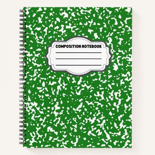 Green Spiral Graph Paper Komposition Notebook  Notizblock (Vorderseite)