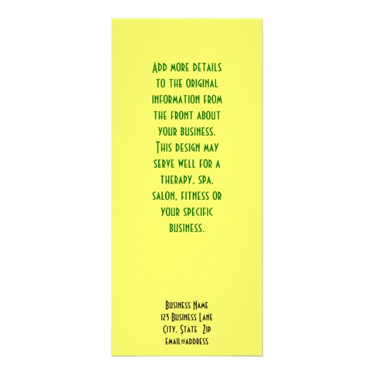 Green Spiral Scratch Werbekarte (Hinten)