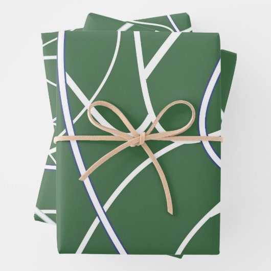 Green Spirit Minimalistisch Line Art Abstrakt druc Geschenkpapier Set (Beispiel)