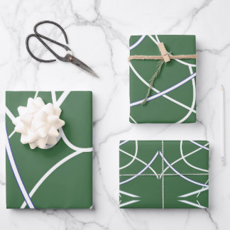 Green Spirit Minimalistisch Line Art Abstrakt druc Geschenkpapier Set