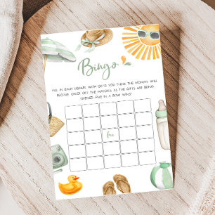 Green Splish Splash Baby Dusche Bingo Spiel