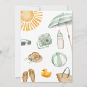 Green Splish Splash Baby Dusche Einladung (Rückseite)