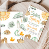Green Splish Splash Baby Dusche Einladung