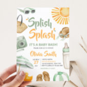 Green Splish Splash Baby Dusche Einladung