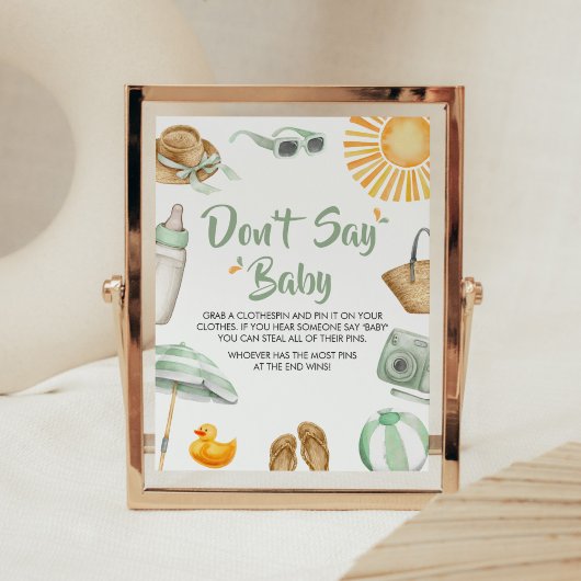 Green Splish Splash Baby Dusche Say Baby nicht Poster