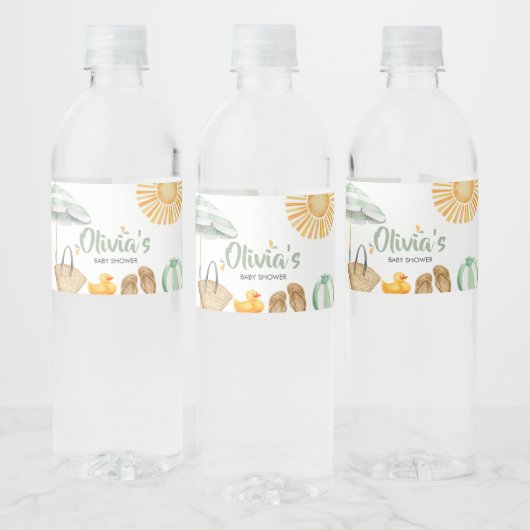 Green Splish Splash Baby Dusche Wasserflaschenetikett (Flaschen)