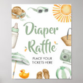 Green Splish Splash Baby Dusche Windel Raffel Poster (Vorne)