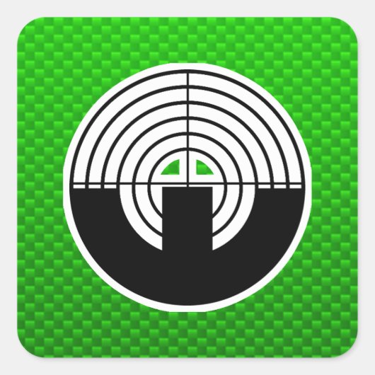 Green Sport Shooting Quadratischer Aufkleber (Vorderseite)