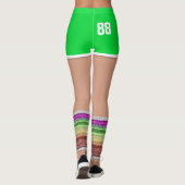 Green Sport Shorts 80er Fashion Retro Leg Warmer Leggings (Rückseite)