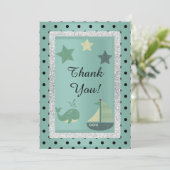 Green Spot zum Thema Nautic Dankeschön Card Einladung (Stehend Vorderseite)