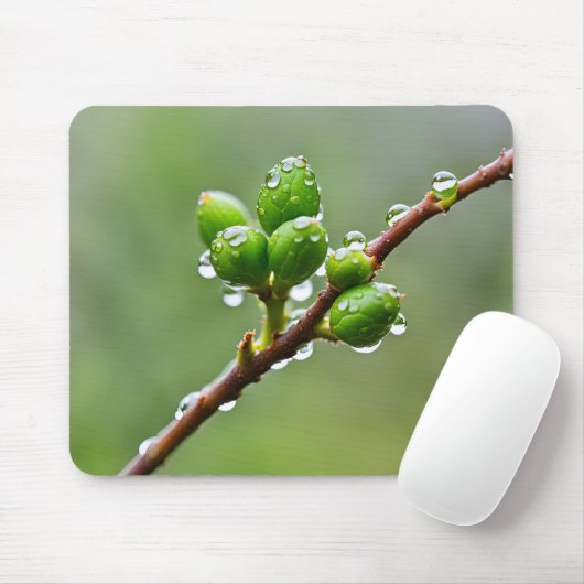 Green Spring Buds Mousepad (Mit Mouse)