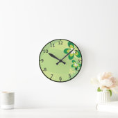 Green Spring Flower Runde Wanduhr (Zuhause)