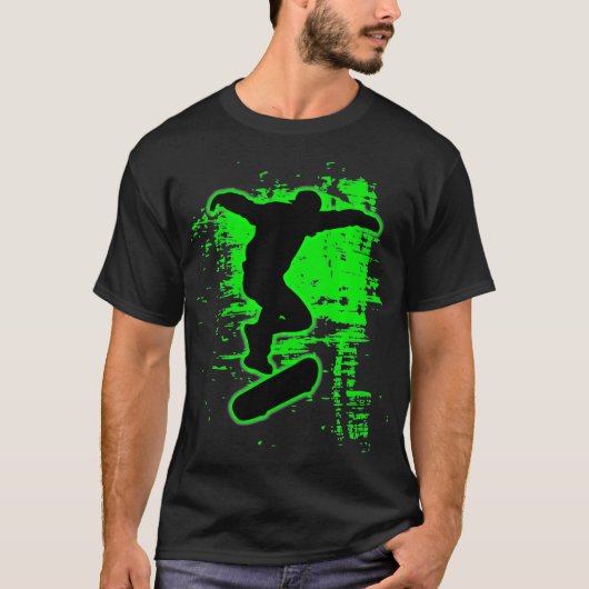 Green Spritzer Phantastisch Skateboarding Skater T-Shirt (Vorderseite)