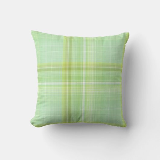 Green Sprout Pastel Green Kariert Kissen (Vorderseite)