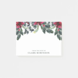 Green Spruce Red Poinsettia Weihnachten Post-it Klebezettel