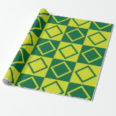 Green Square Diamond Decorative Muster Geschenkpapier (Ungerollt)
